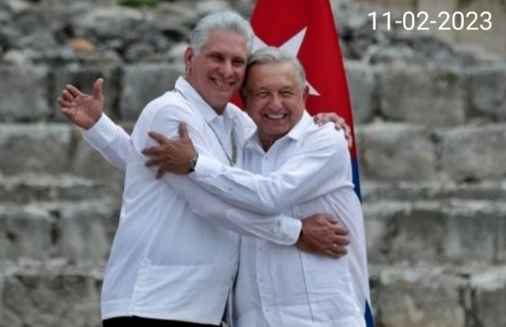 I presidenti del Messico Lopez Obrador e di di Cuba Diaz-Canel.