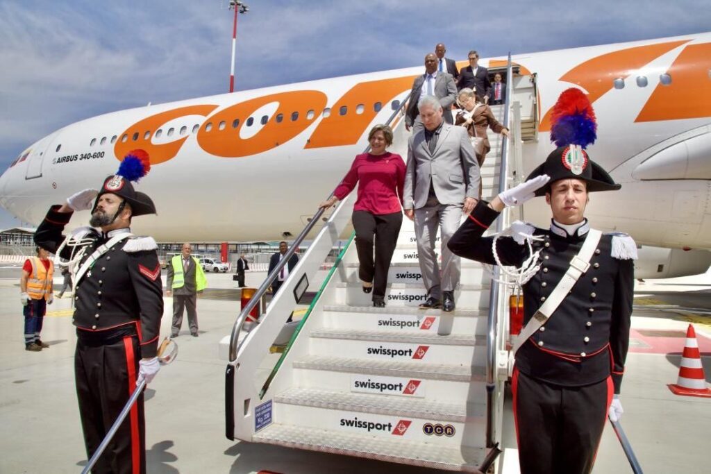 L'arrivo a Roma del Presidente cubano Diaz Canel