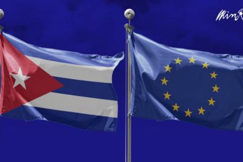 Bandiere Cuba e Europa